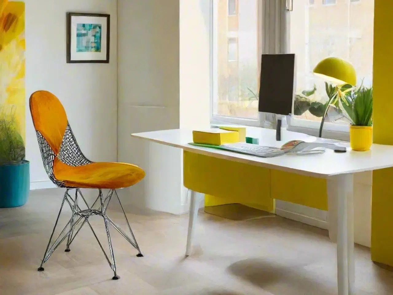 Billede 2 - Wire Side Chair "Bikini" (Gul)