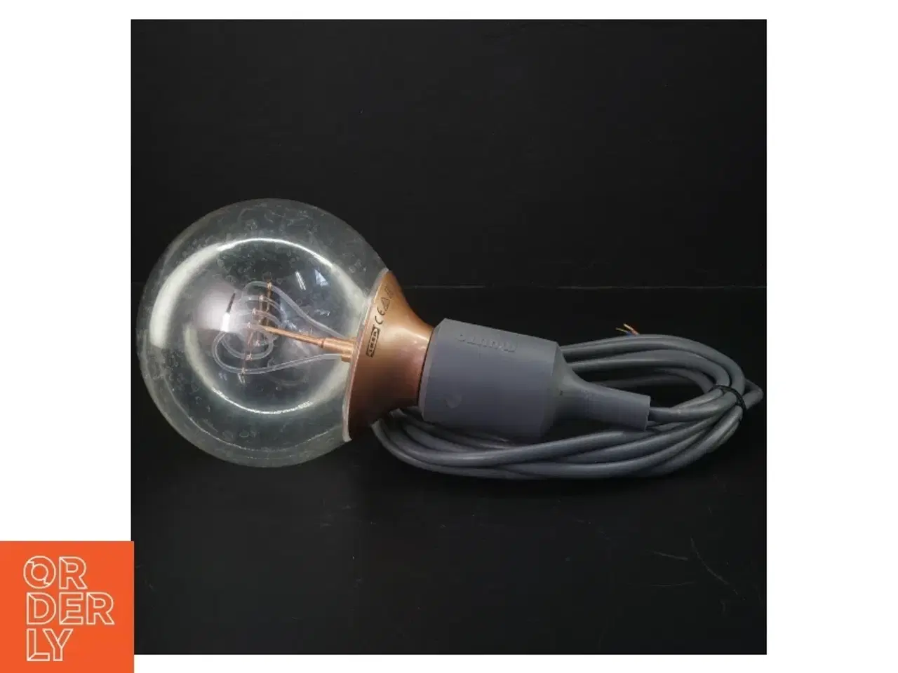 Billede 1 - Industriel pendel lampe med glødepære fra Ikea (str. Ø. 12 cm)