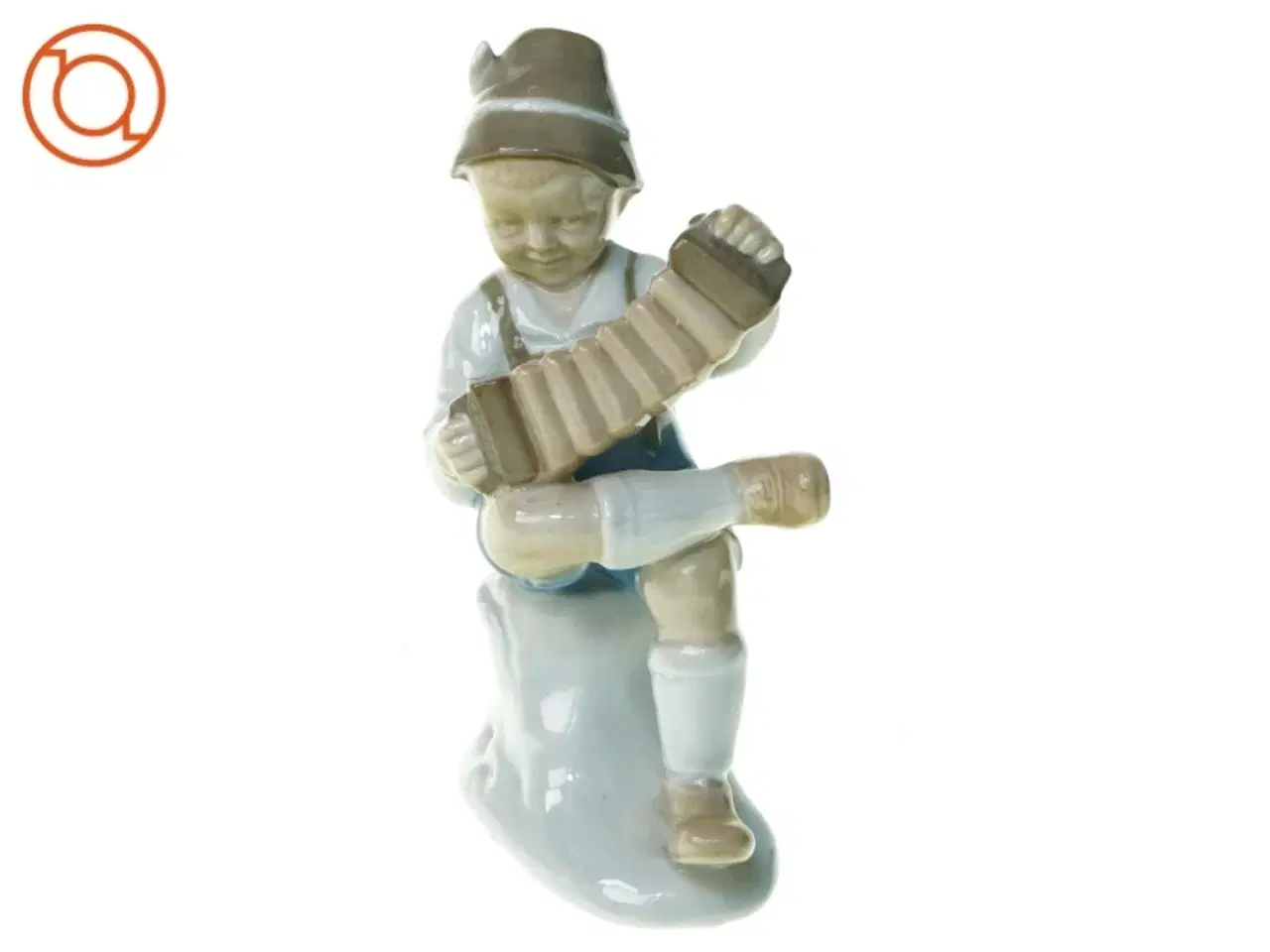 Billede 1 - Figur harmonikaspiller (str. 15 x 5 x 9 cm)