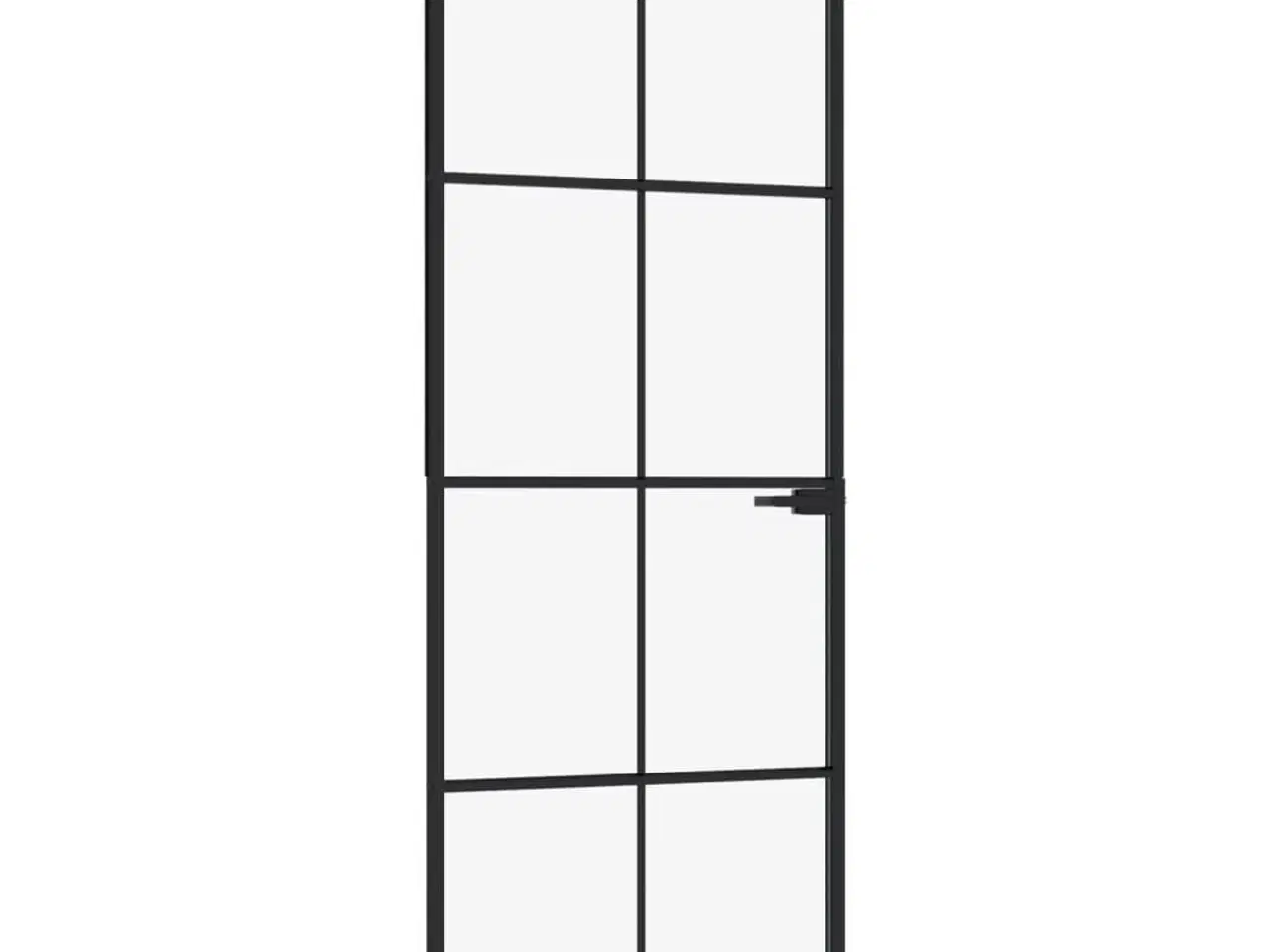 Billede 2 - Dør 76x201,5 cm hærdet glas og aluminium sort