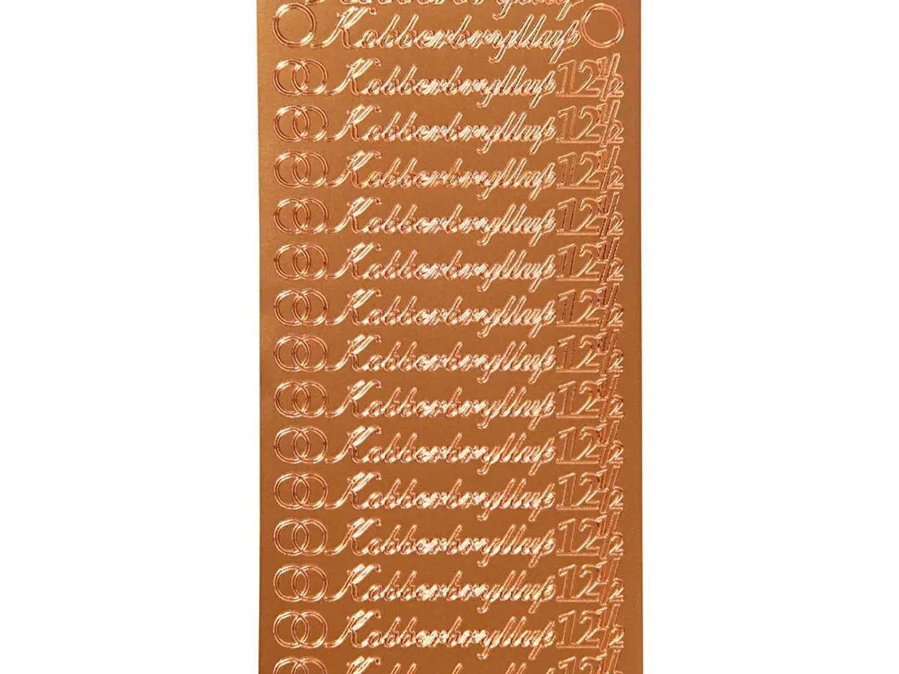 Billede 1 - Stickers, kobberbryllup, ark 10x23 cm, kobber, 1 ark