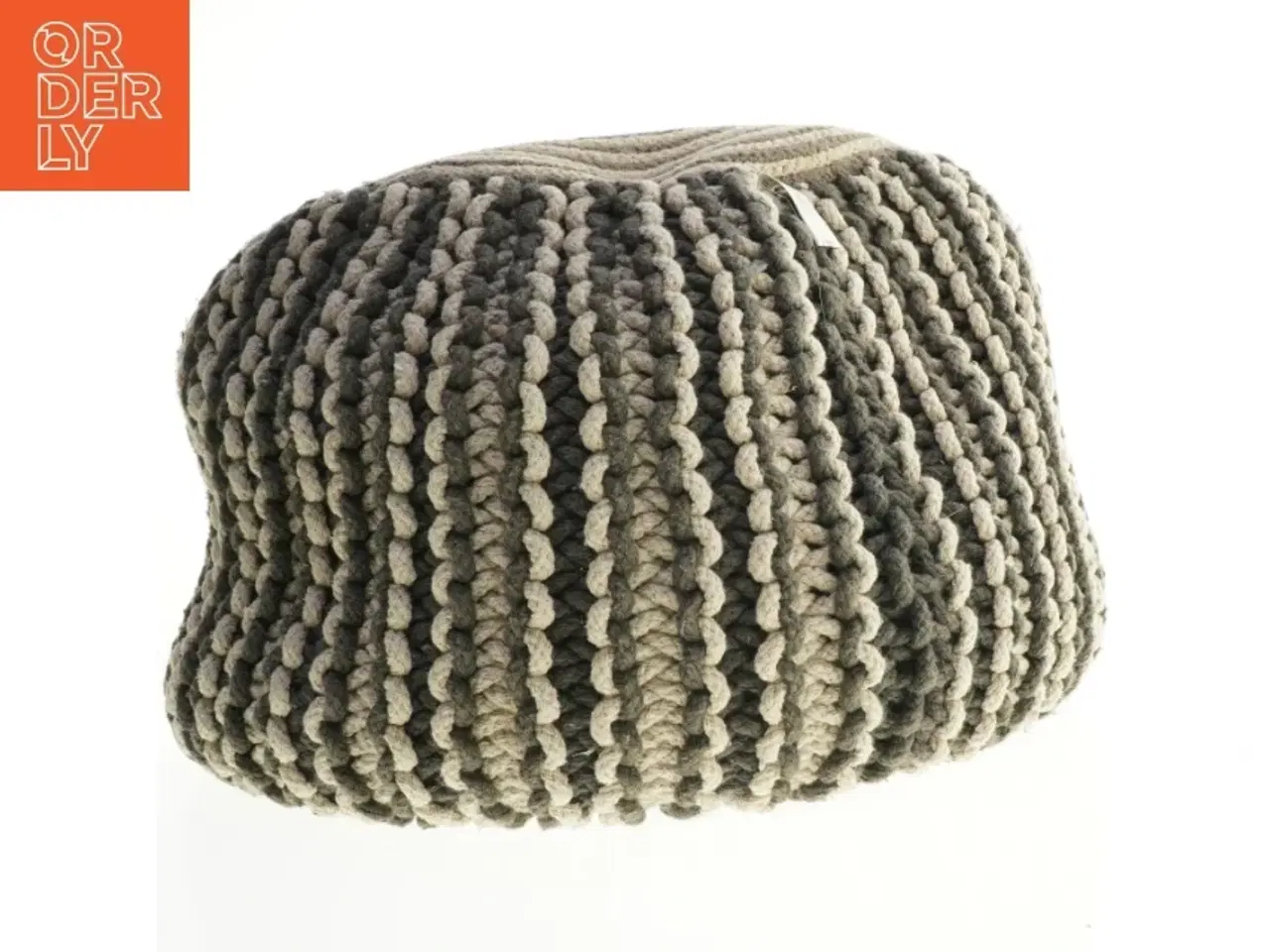 Billede 1 - Rund strikket pude (str. 53 x 40 cm)