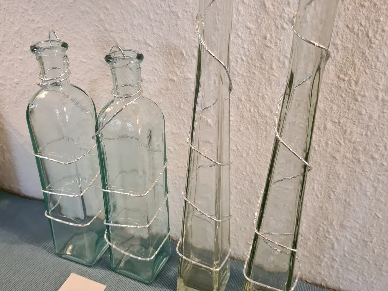 Billede 1 - Hjemme dekoreret glas flasker, vaser