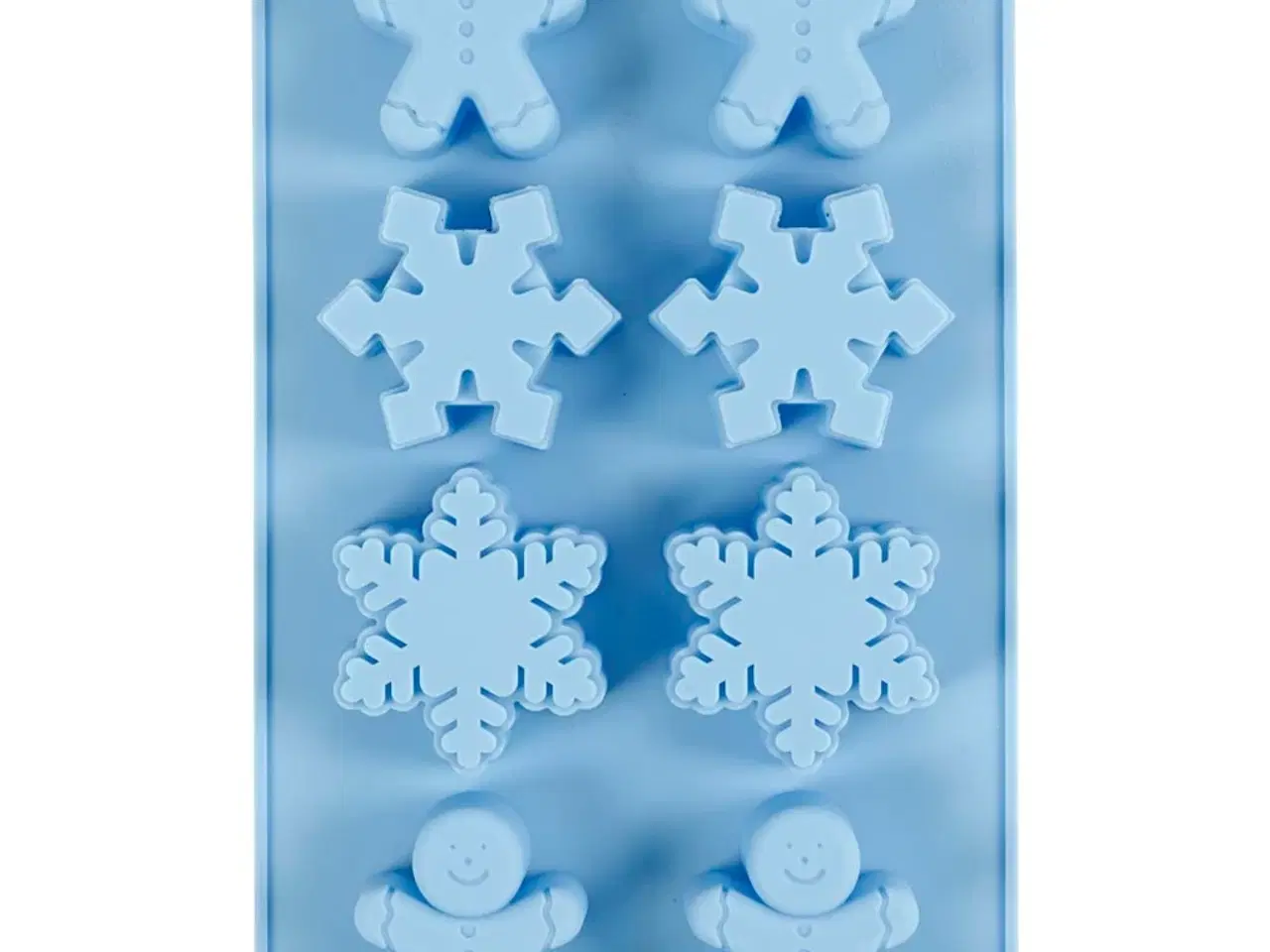 Billede 1 - Silikoneform, iskrystaller og småkagemænd, H: 2,5 cm, L: 3 cm, B: 4,5 cm, 12,5 ml, 1 stk.