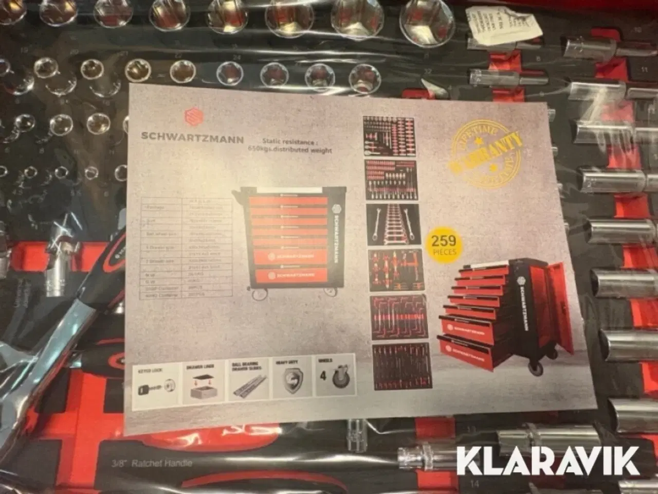 Billede 5 - Værktøjsvogn Schwartzmann 259 dele værktøj