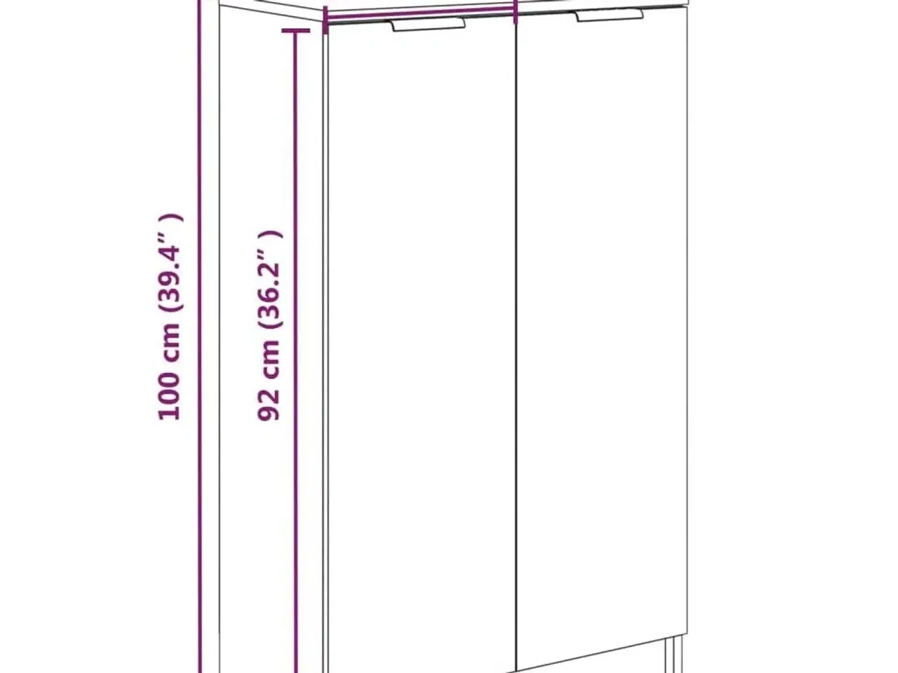 Billede 9 - Skoskab 59x35x100 cm konstrueret træ hvid