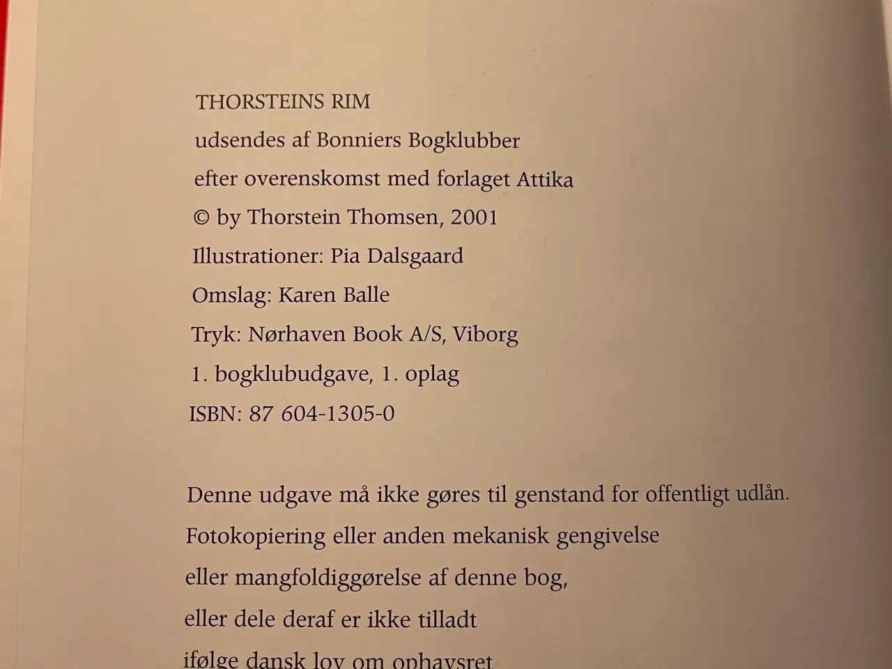 Billede 3 - Thorstein Thomsen Thorsteins rim