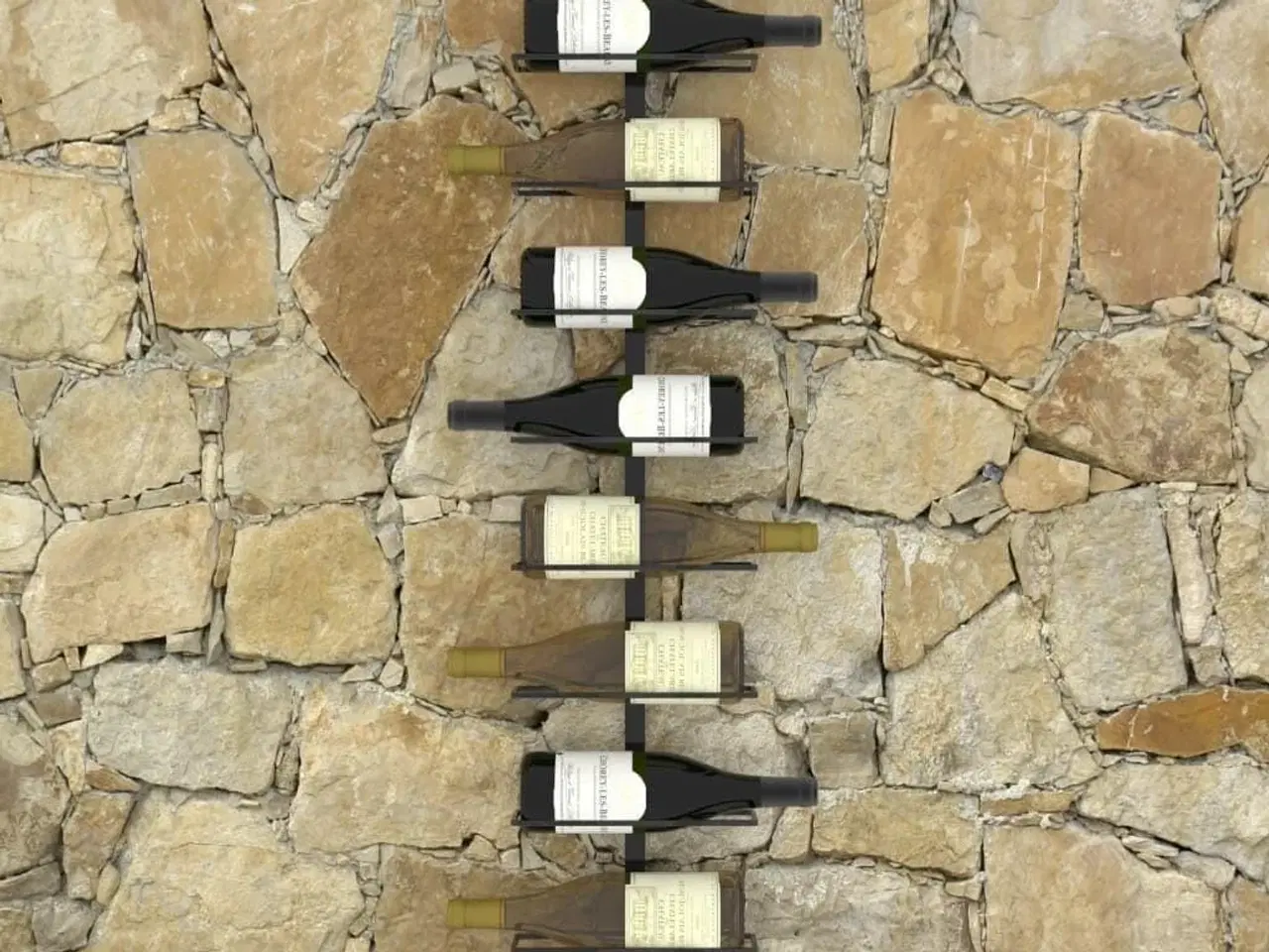 Billede 2 - Væghængt vinreol til 10 flasker metal sort