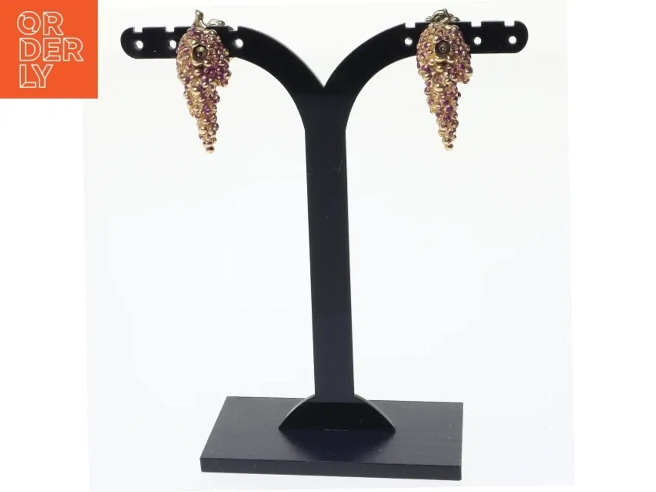 Billede 2 - Vindrueklase øreringe (str. 3 x 1 cm)