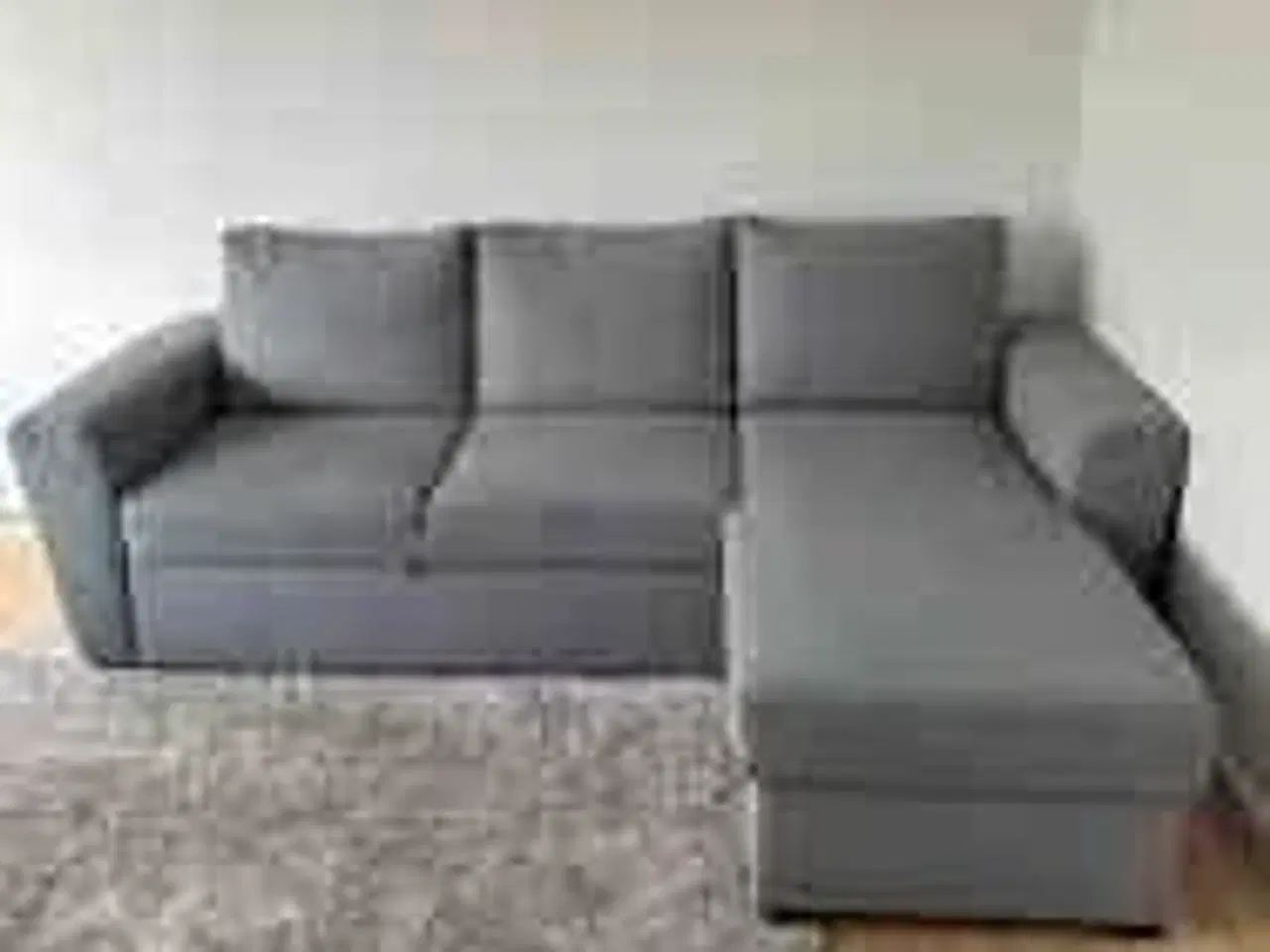 Billede 1 - Nebraska sovesofa med chaiselong, opbevaring og udtræk lysgrå