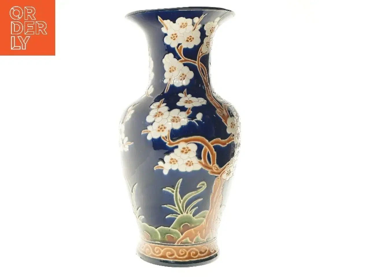 Billede 1 - keramik gulvvase med blomstermotiv (str. 50 cm)