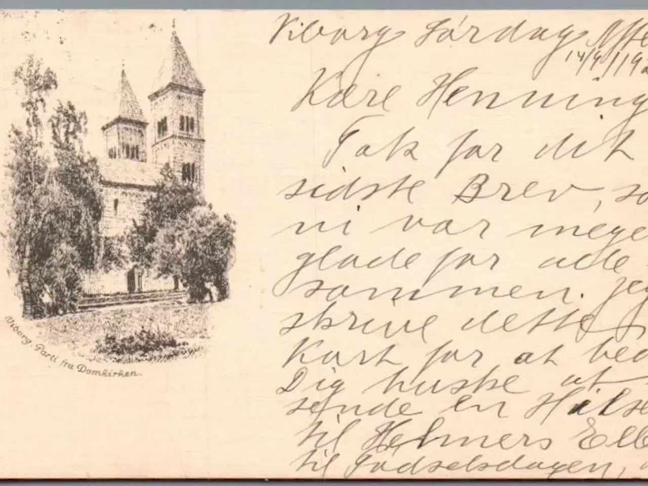 Billede 1 - Viborg - Parti fra Domkirken - Postkort - Brugt