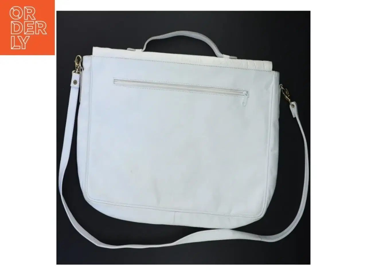 Billede 2 - Hvid skuldertaske (str. 41 x 28 cm)