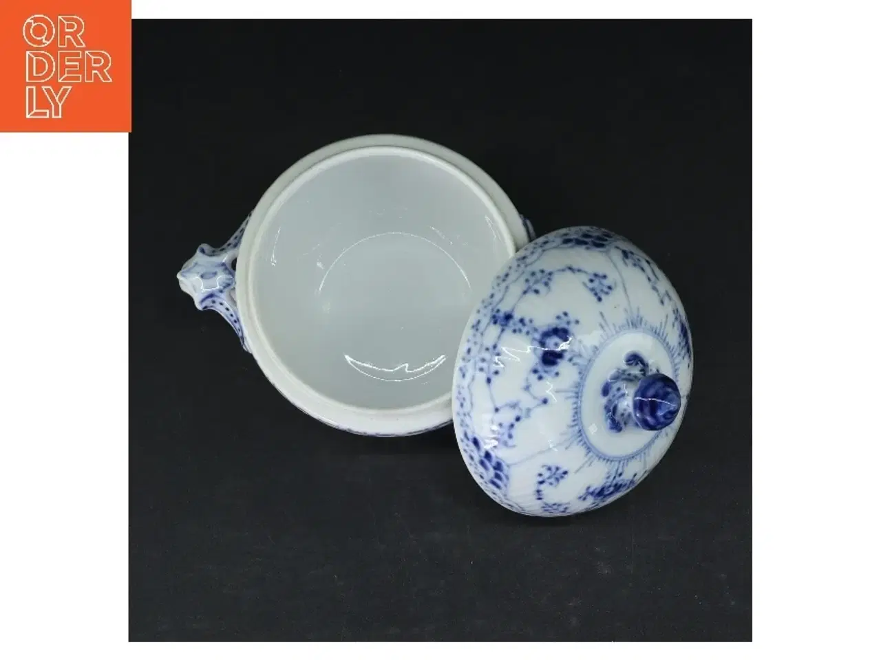 Billede 5 - Blå og hvid porcelænssukkerskål fra Royal Copenhagen (str. Ø 9 cm)