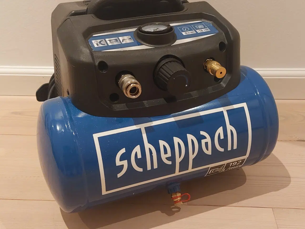 Billede 1 - UDLEJES - Scheppach kompressor | 6L | 8bar | 1200W