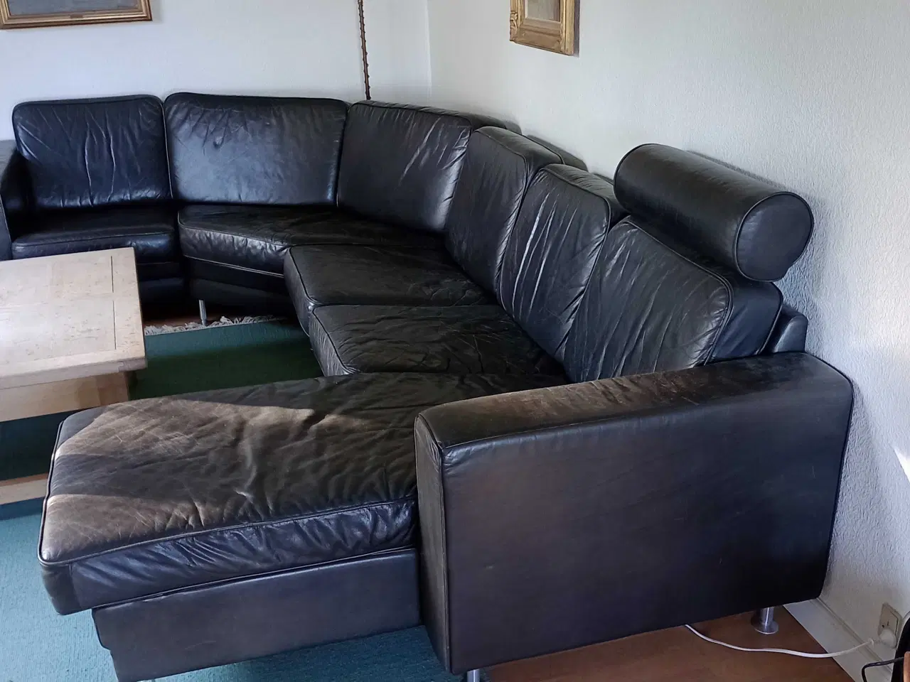 Billede 1 - Sofa med Chaiselong Bøffel.