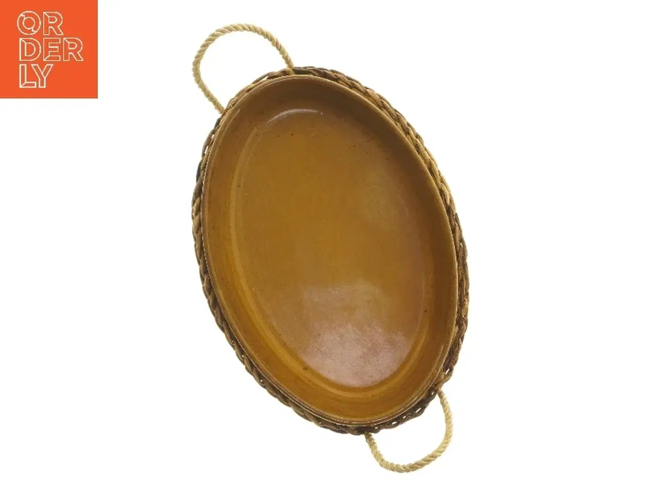 Billede 6 - Flettet kurv med keramikfad (str. Ø 29xØ 20 cm)