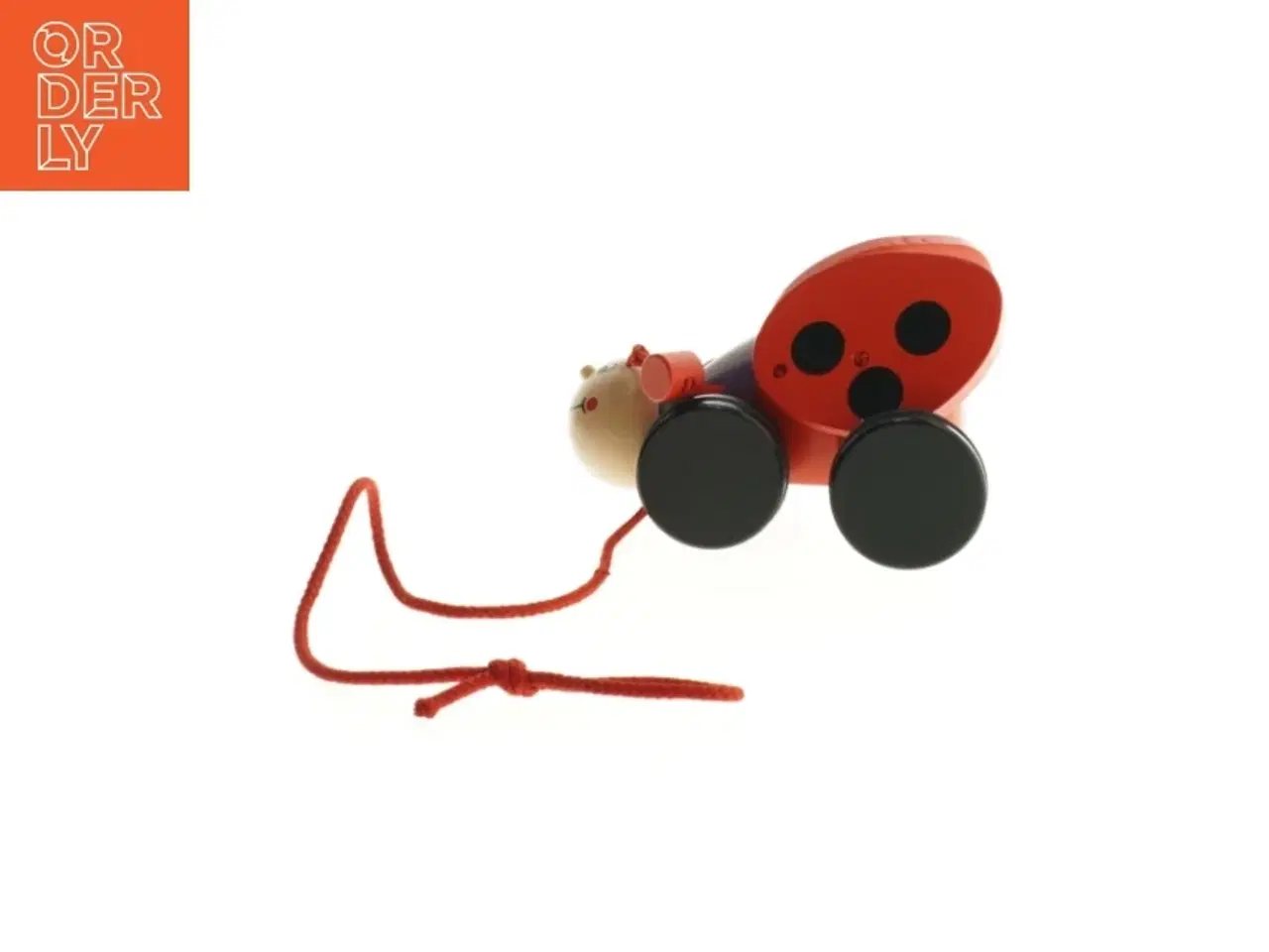 Billede 3 - Mariehøne i træ med træksnor (str. 14 x 15 cm)