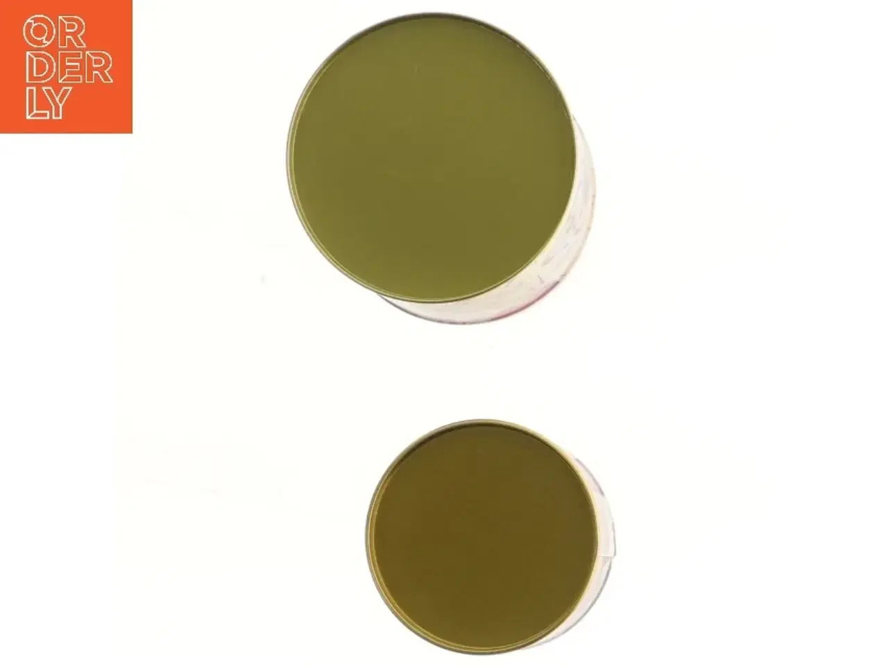 Billede 5 - Sæt af dekorerede metalbeholdere (str. Ø 9,5x13 og Ø 8x10 cm)