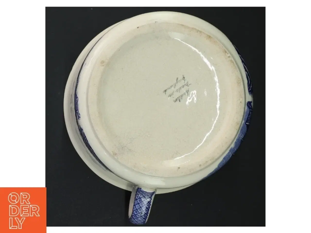 Billede 3 - Antik Sadler Blue Willow Engelsk fajance Blå og hvid keramik potte (str. 20 x 17 x 10 cm)