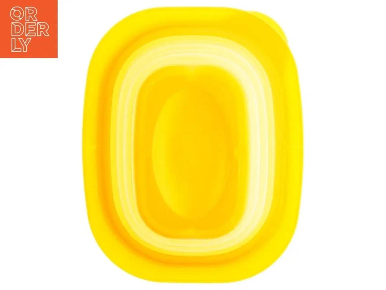 Billede 2 - Gul Tupperware sammenklappelig plastikbeholder med låg (str. 20 x 15 cm)