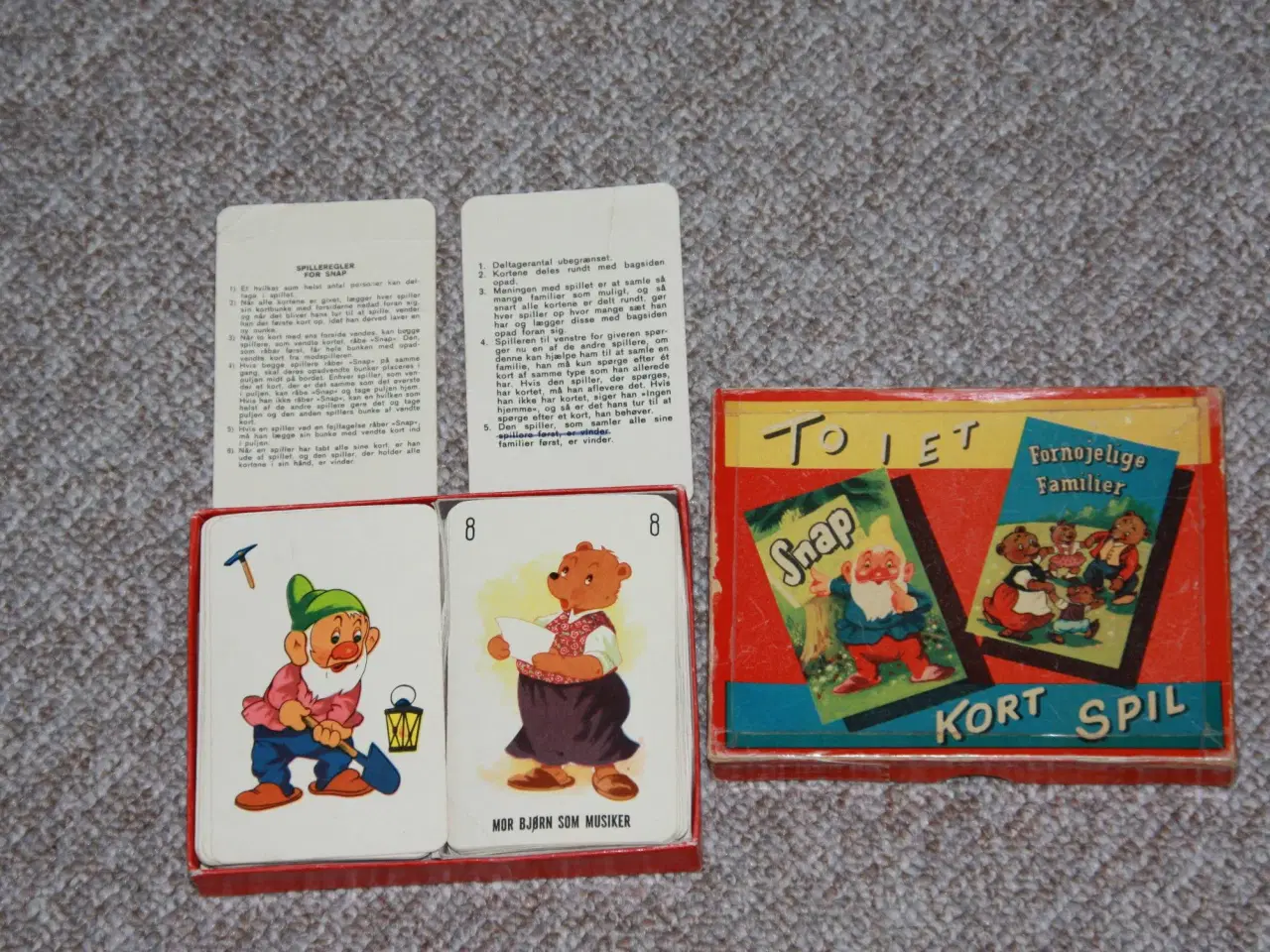 Billede 2 - 2 stk. retro spillekort Snap og Fornøjelige famili