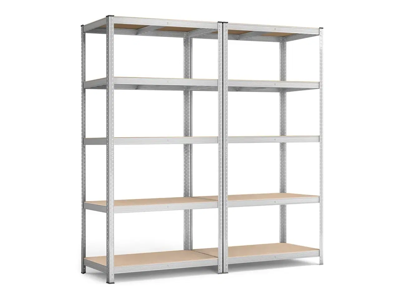 Billede 1 - Reol til garage 5 hylder sæt á 2, stål, 50 × 100 × 200 cm, sølv