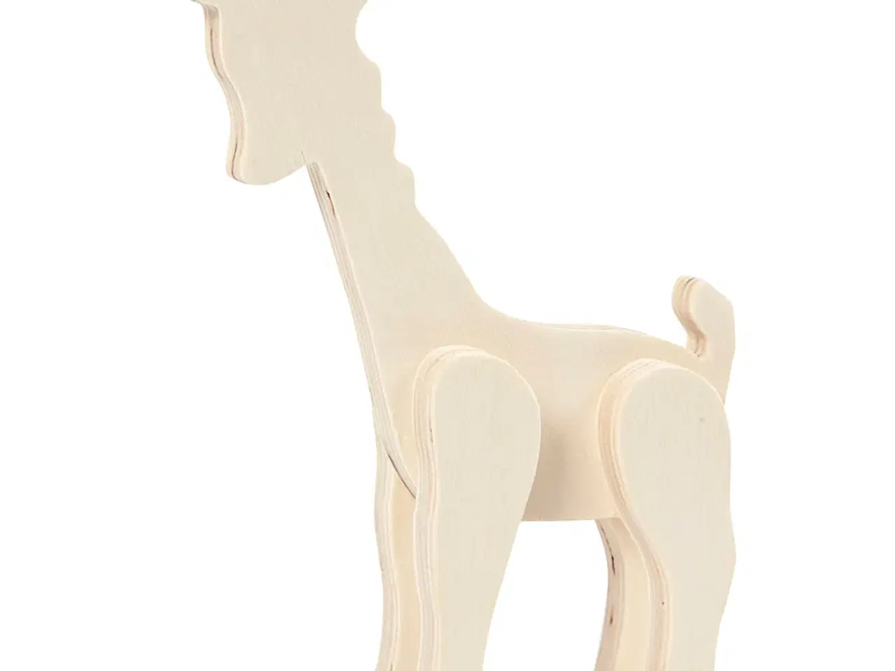 Billede 1 - Charmerende giraffigur i lyst træ - 19 cm høj