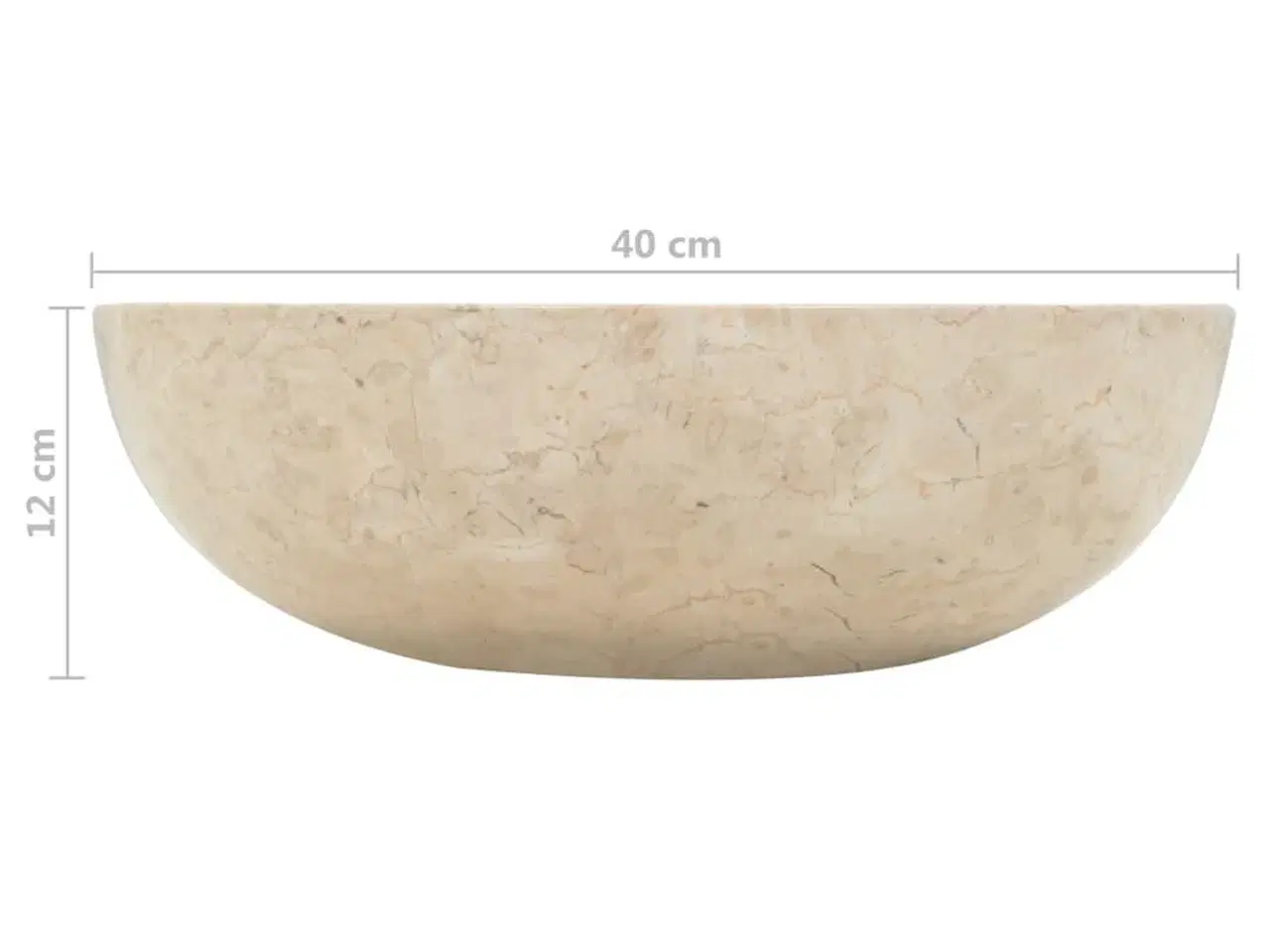 Billede 8 - Håndvask 40 x 12 cm marmor cremefarvet