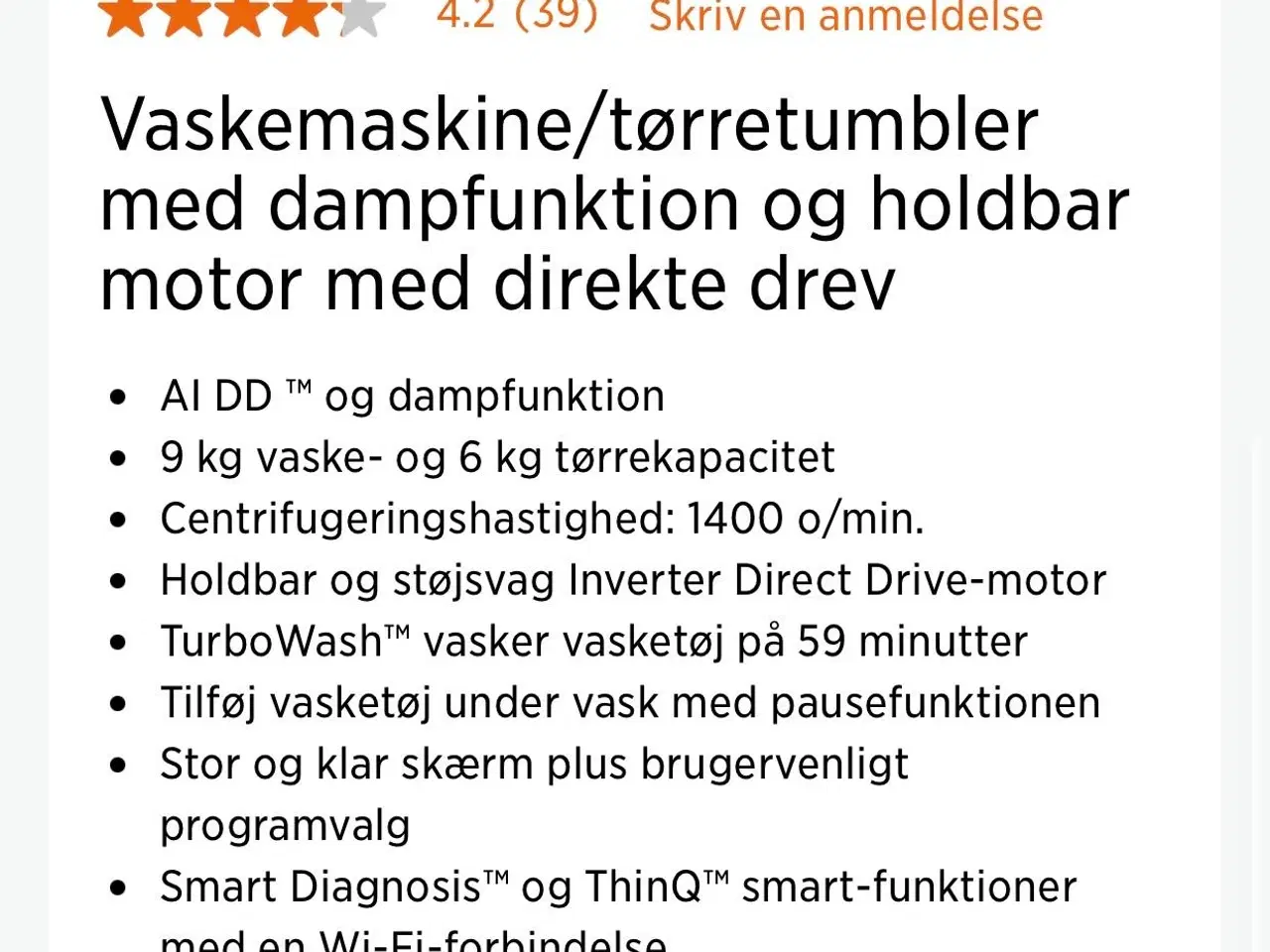 Billede 3 - LG Vaskemaskine/tørretumbler kombi