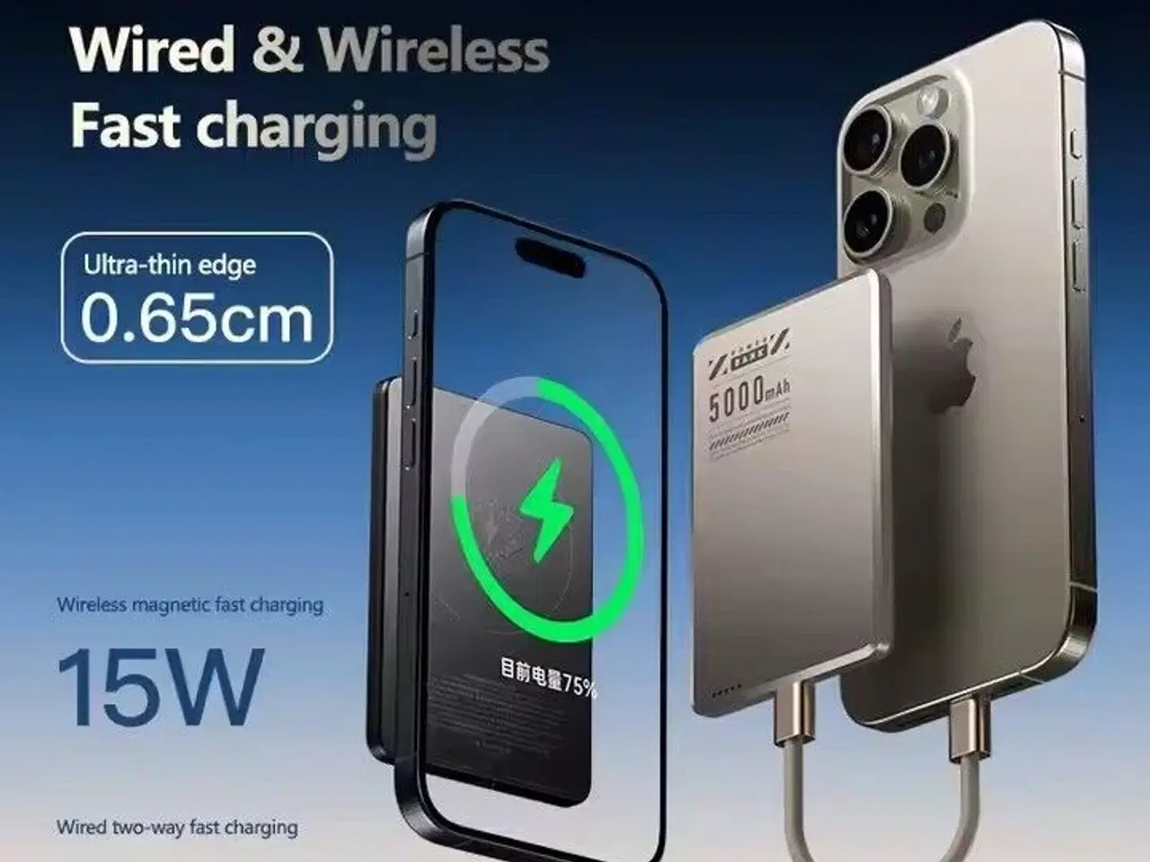 Billede 7 - Mobiltilbehør Magsafe powerbank i metal 5000mAh