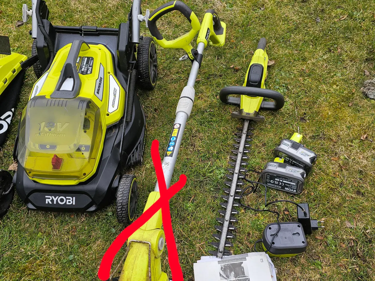 Billede 2 - Plæneklipper ryobi one plus og hækkeklipper