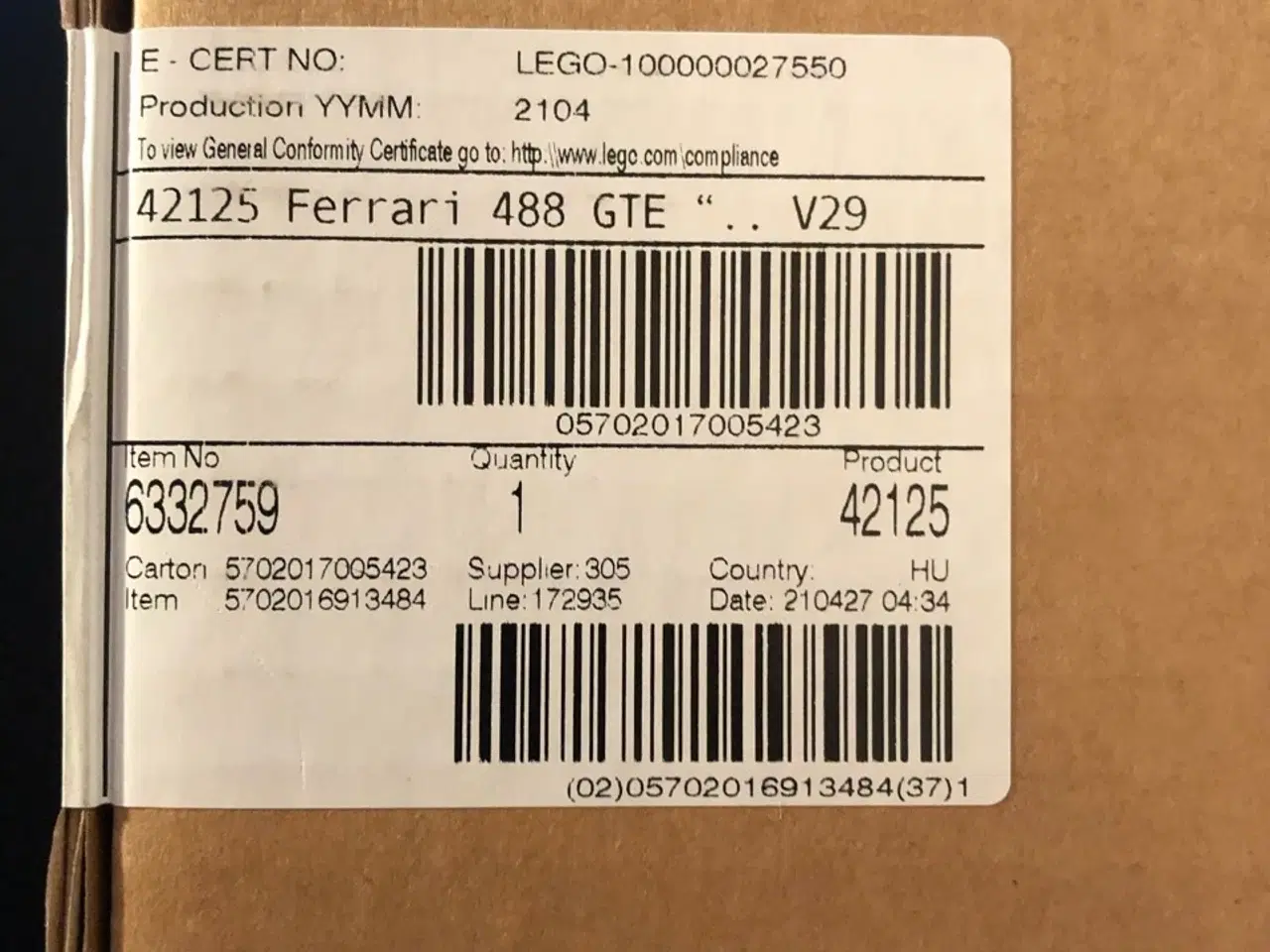 Billede 5 - Lego Tehnic 42125 Ferrari 488 GTE 