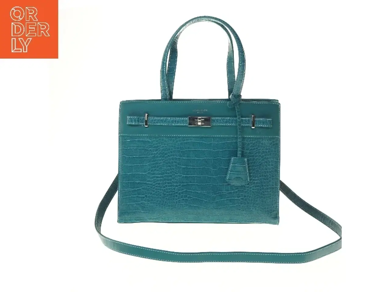 Billede 1 - Håndtaske med krokodillemønster fra David Jones (str. 25x33 cm)