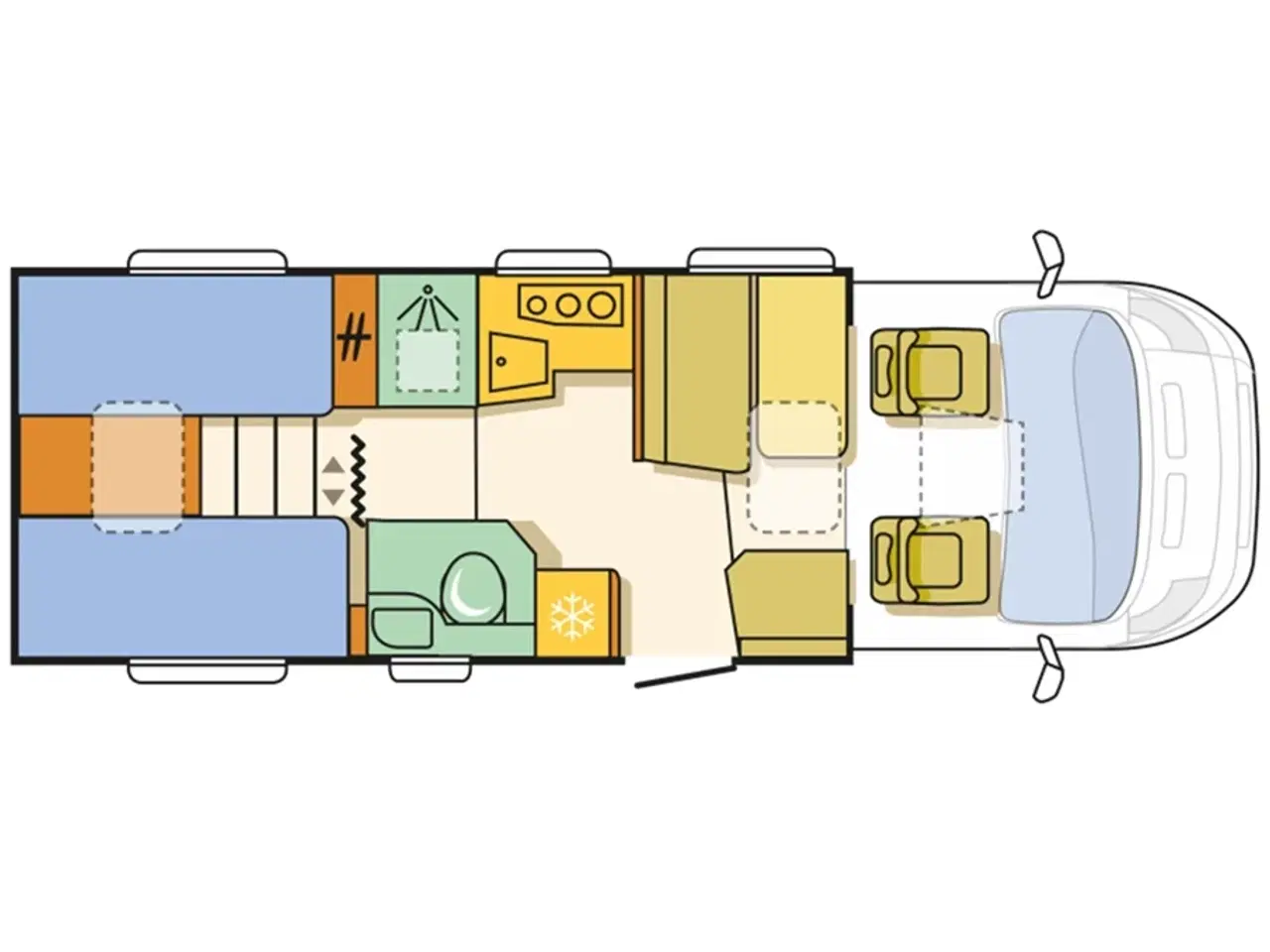 Billede 5 - 2021 - Adria Coral Plus 670 SL   Automatgear og enkeltsenge