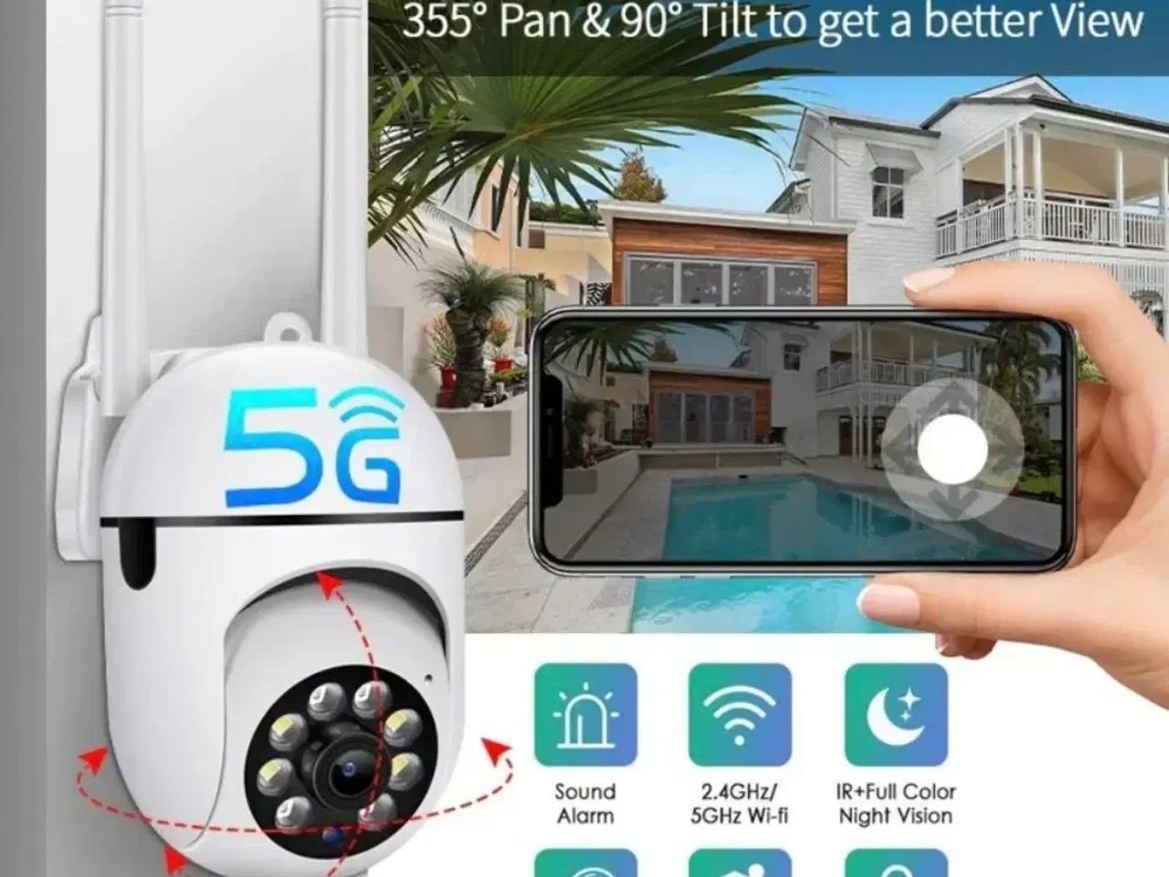 Billede 2 - Nye 5G kamera 5 Mega pixels 4K opløsning og zoom i