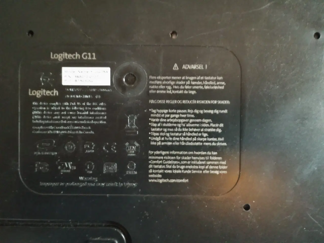 Billede 4 - Gamer keyboard med lys & ledning : Logitech G11