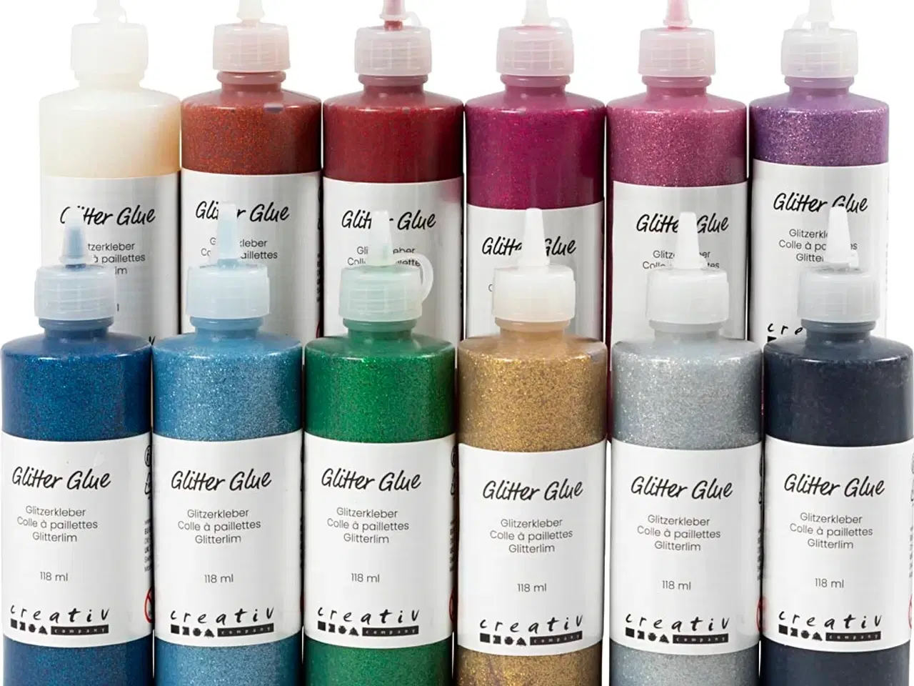Billede 1 - Glimmerlim, ass. farver, 12x118 ml/ 1 pk.