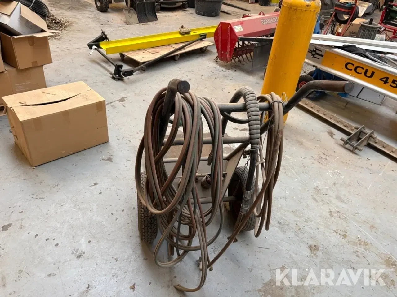 Billede 4 - Vogn til skærebrænder med slanger til