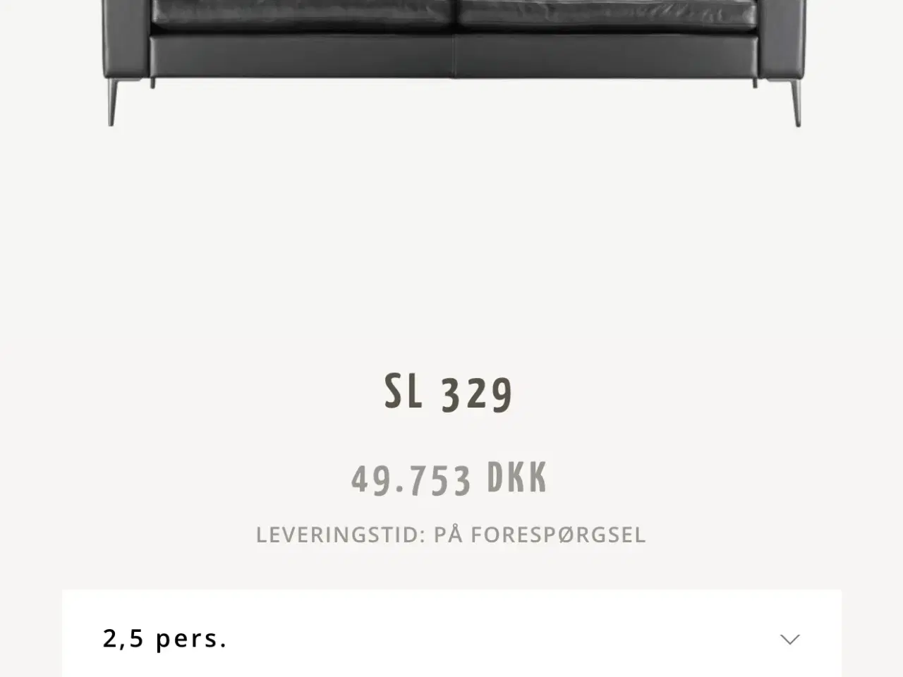 Billede 1 - Søren Lund sofa i sort læder 