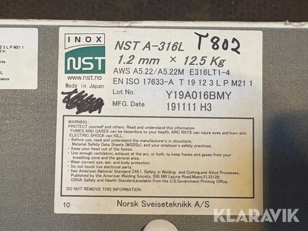 Billede 2 - Svejsetråd NST A-316L