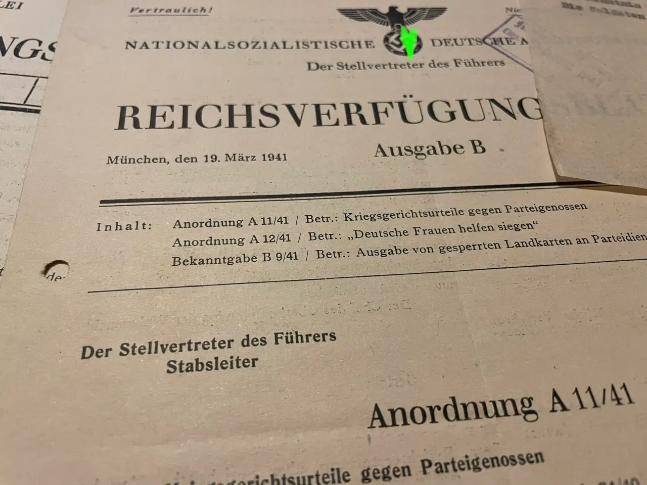 Billede 3 - Sjældne tyske dokumenter Wehrmacht Føreren krig