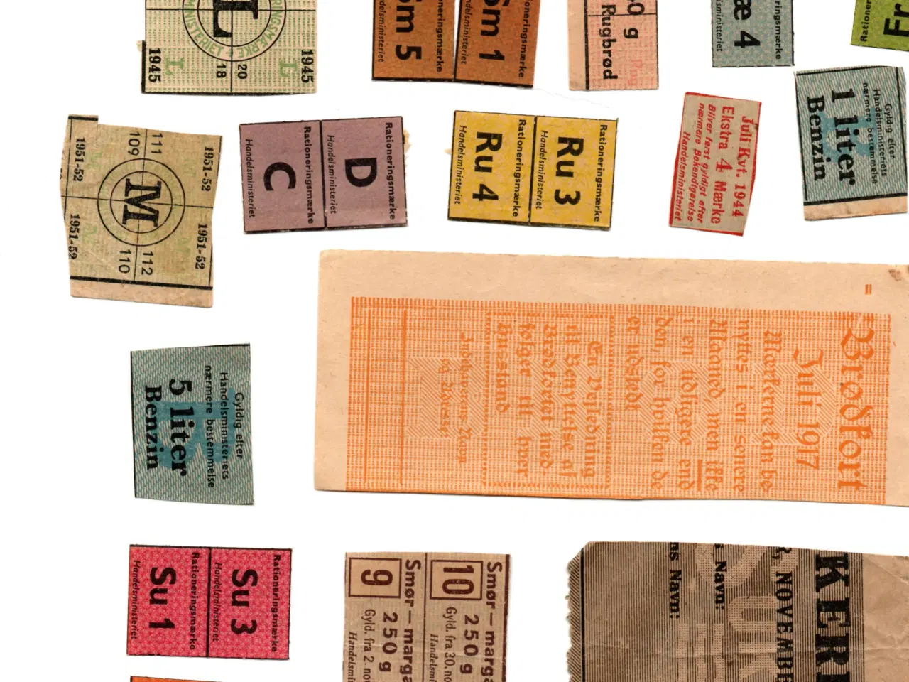Billede 1 - Rationeringsmærker 1-2 verdenskrig