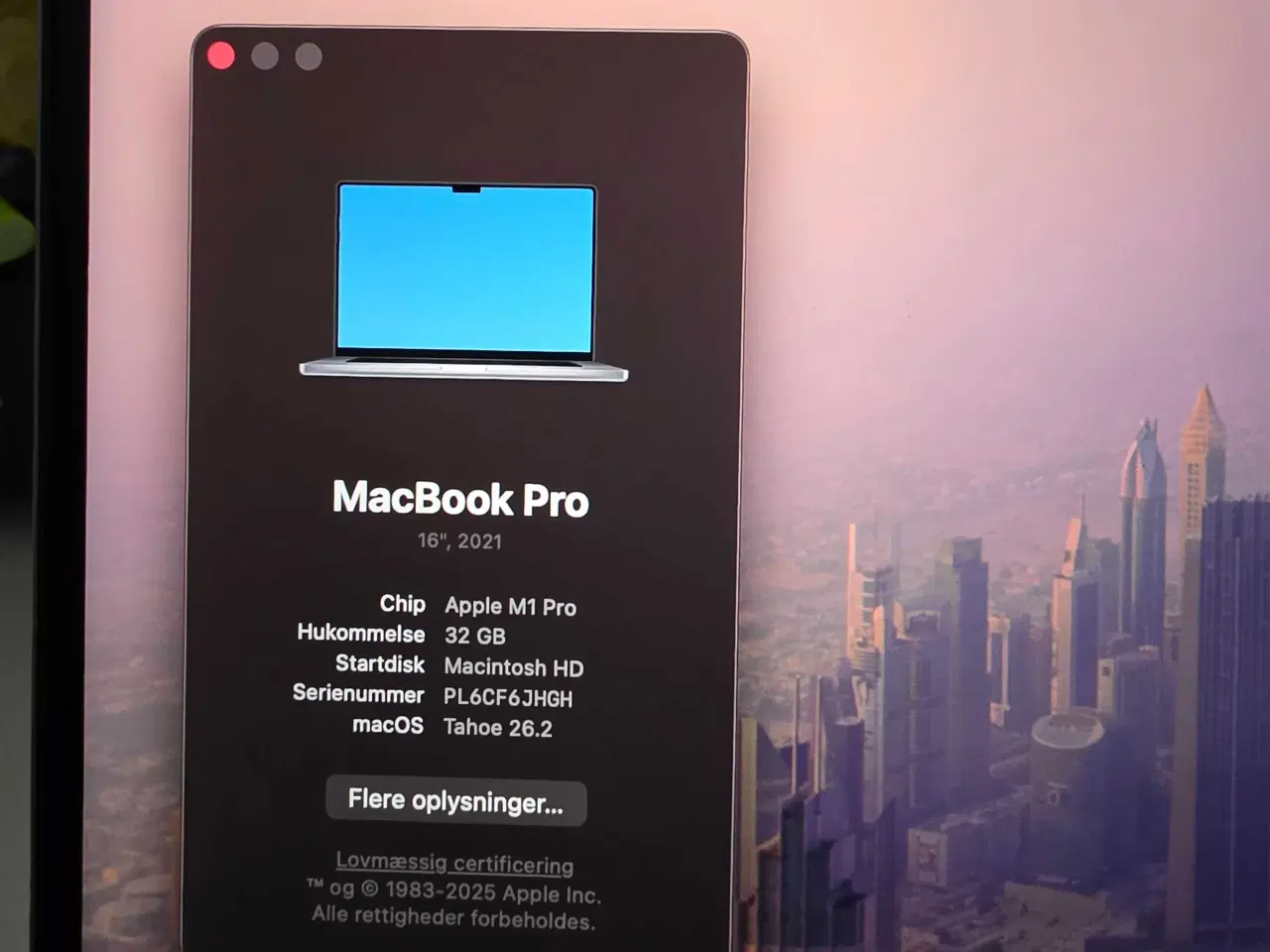 Billede 6 - MacBook Pro 16" (2021) – M1 Pro / 32GB RAM / 512GB