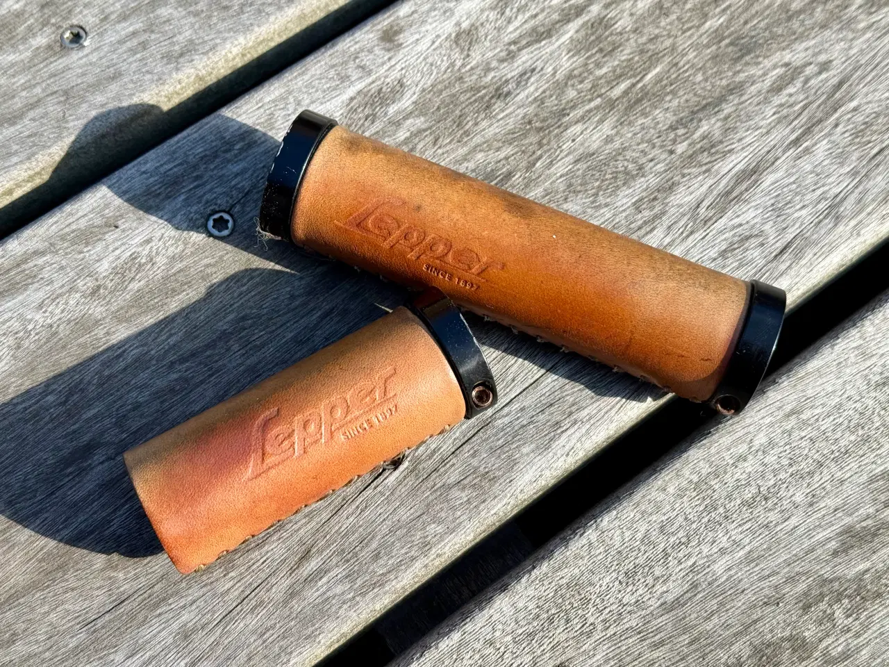 Billede 4 - Retrolook Cykelhåndtag i ægte brun kernelæder