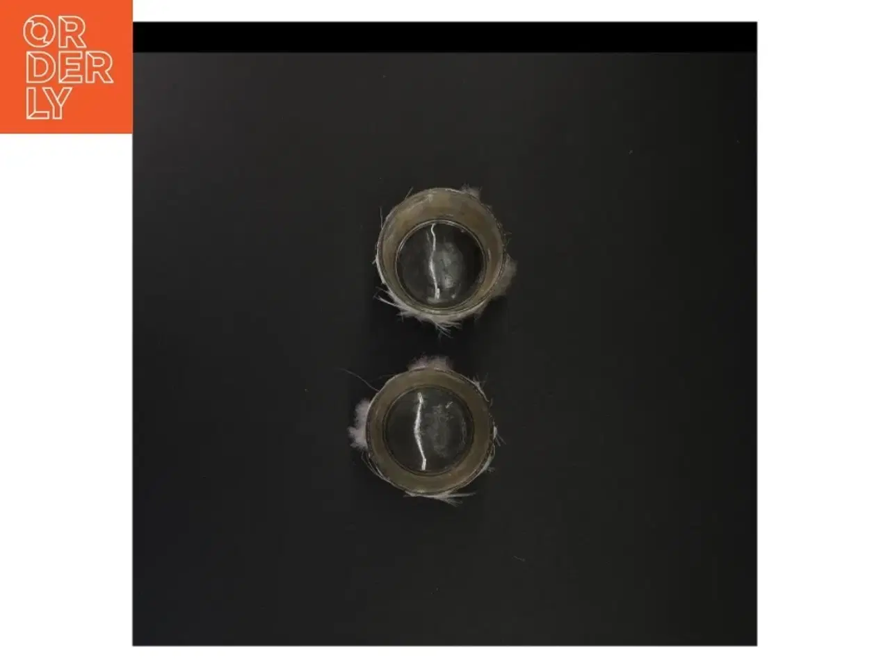Billede 4 - Fjerbelagte glaslysestager (str. 8 x 7 cm)