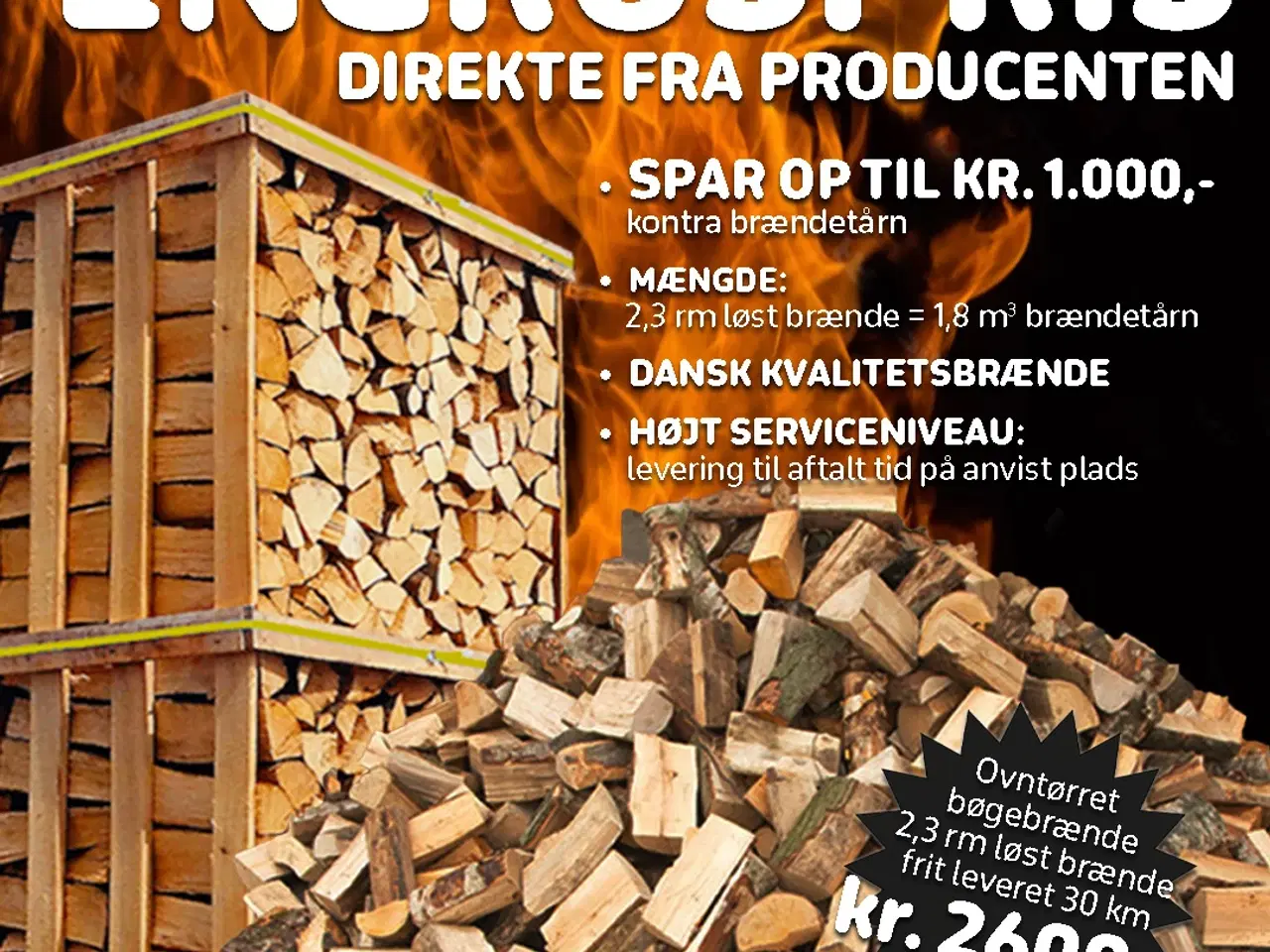 Billede 1 - Ovntørret Bøg, 2,3 rm. frit leveret 30 km.