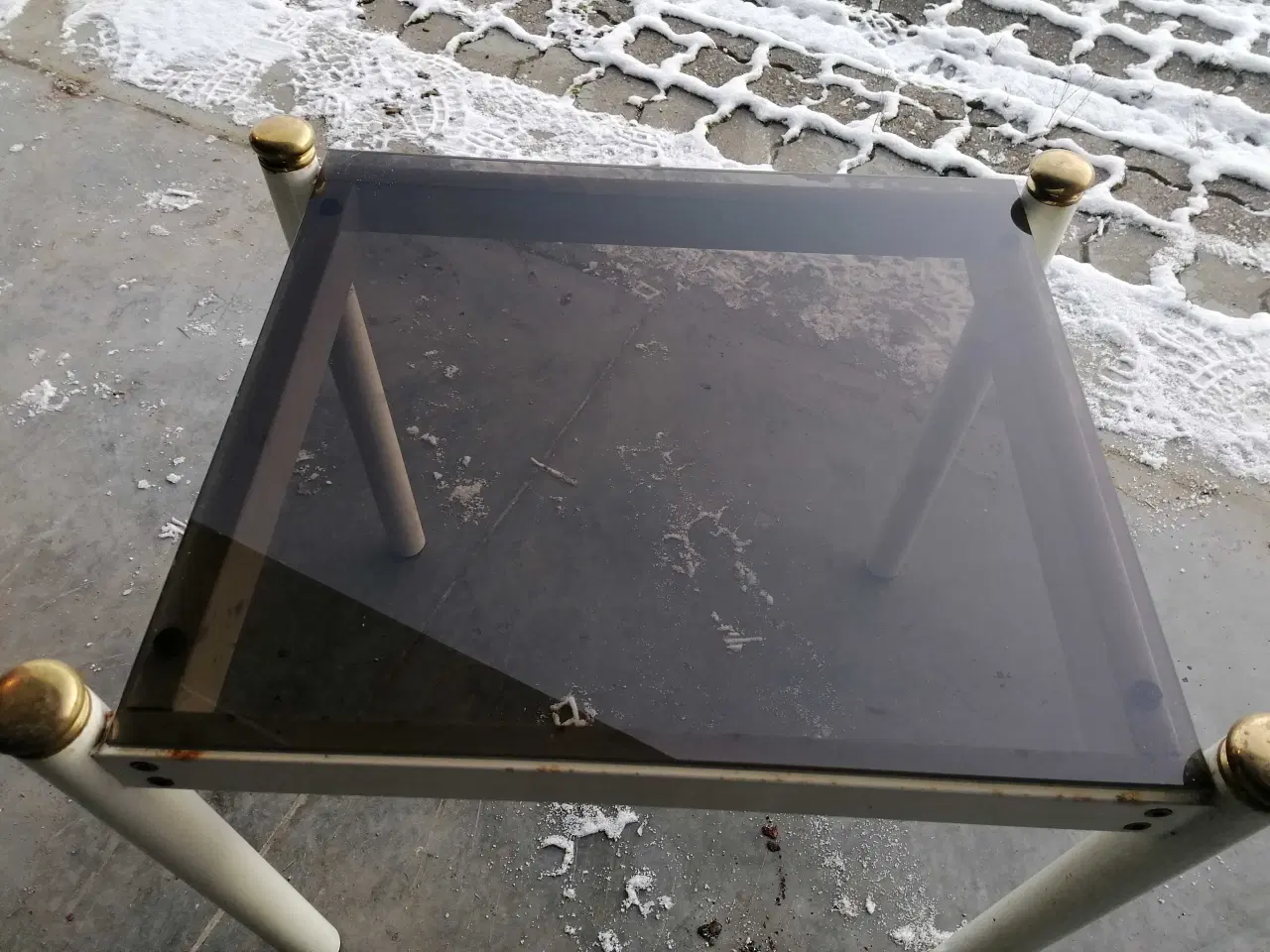 Billede 6 - Hjørnebord / Sidebord med Glasplade 