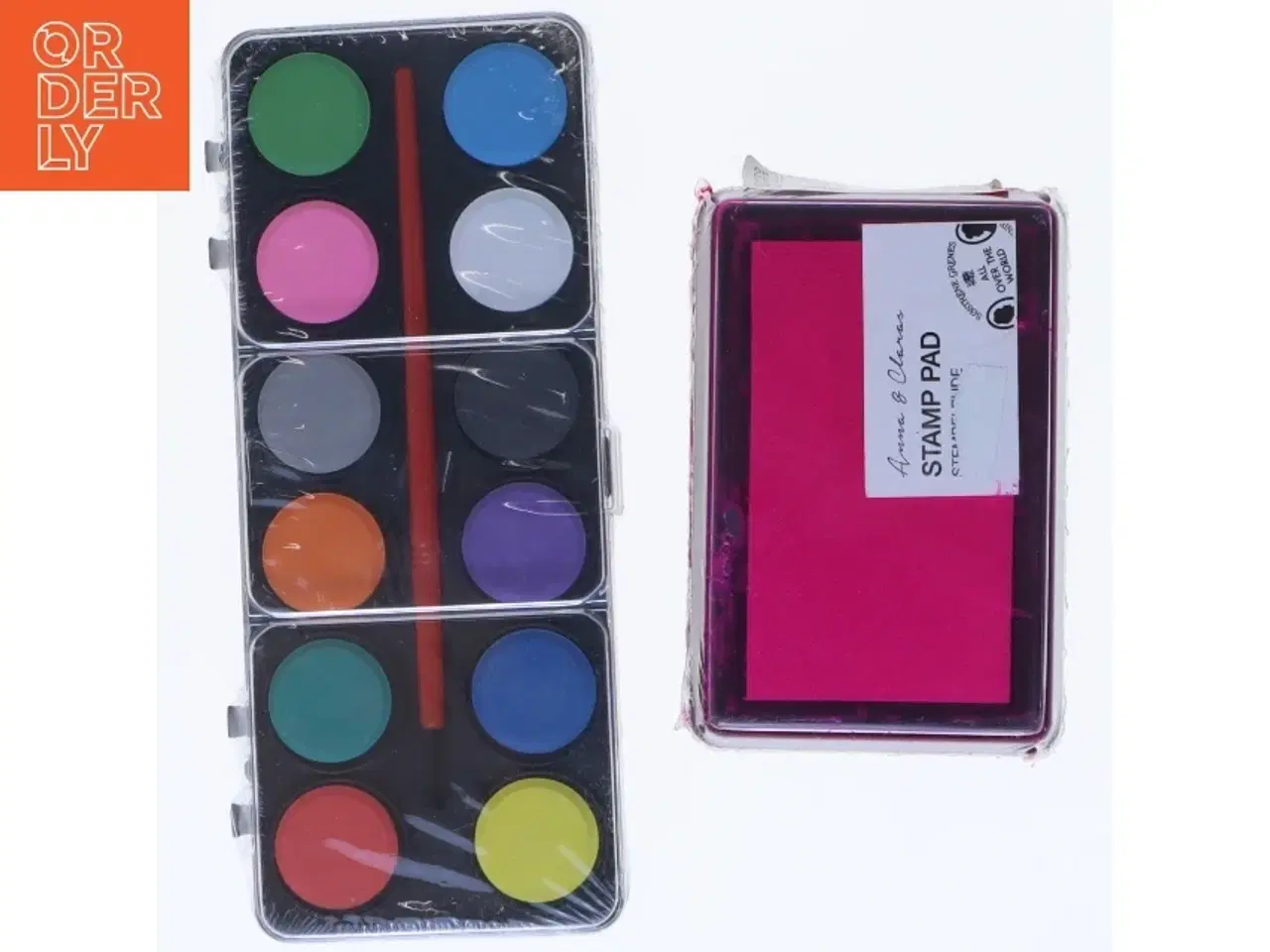 Billede 1 - Akvarelsæt og stempelpude fra Søstrene Grene
