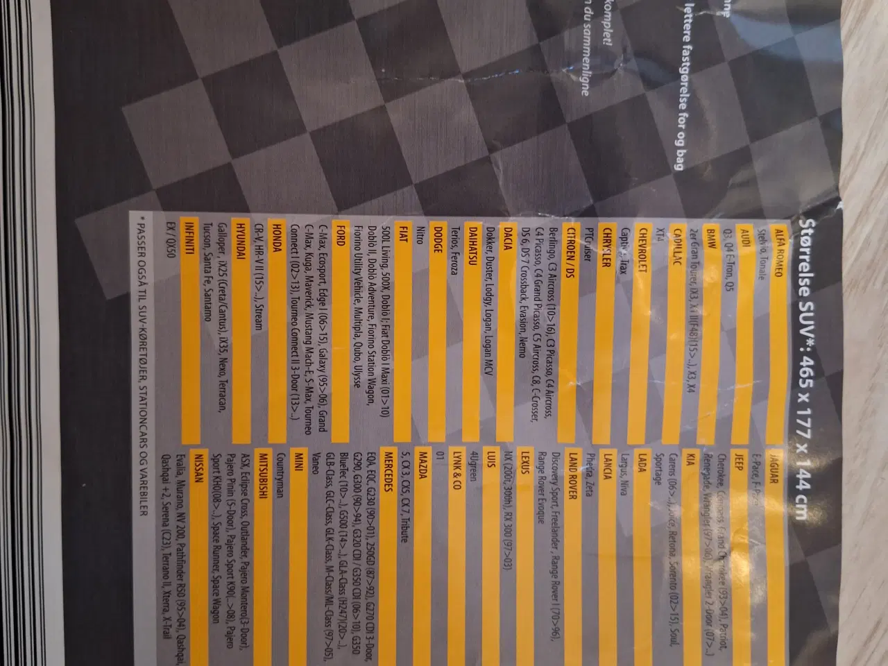 Billede 2 - Bilovertræk, str. SUV 465x177x144 cm